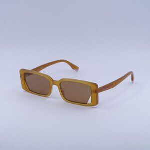 🕶️ New Fendi FE40164I 44J Sunglasses - Shiny Orange Frame, Brown Lenses